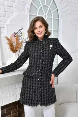 Elegant Women's Jacket with Glitter and 5 Buttons SCB-130