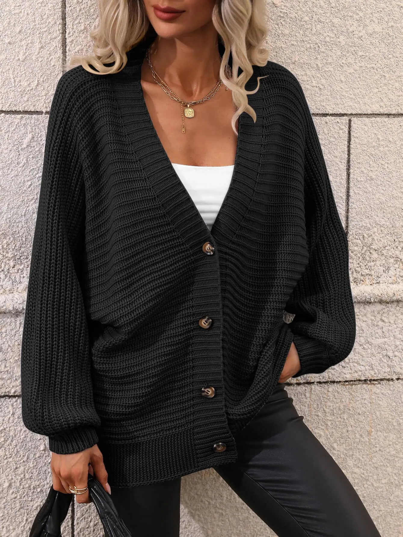 Fantastic Time Horizontal-Ribbing Longline Cardigan