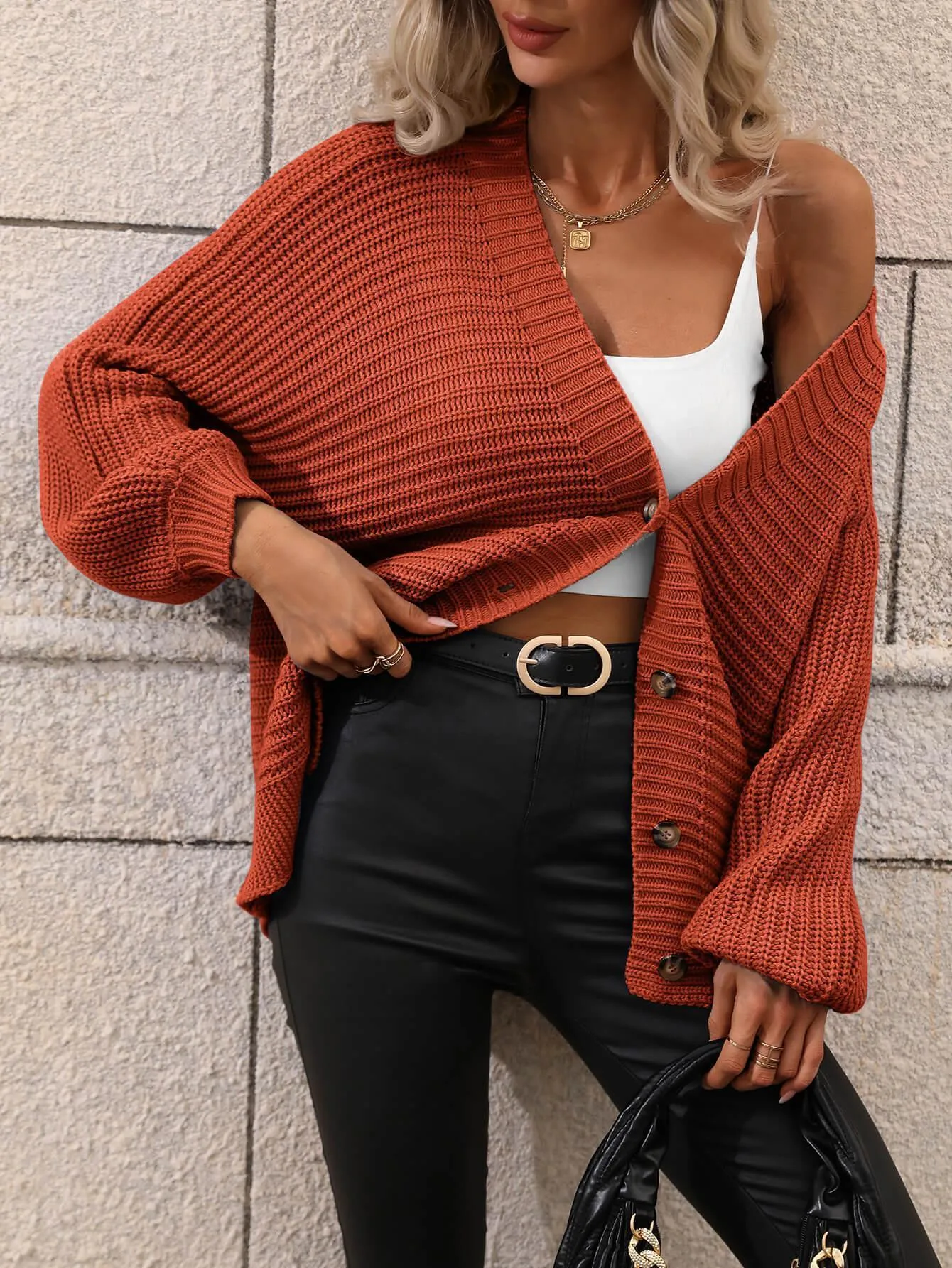 Fantastic Time Horizontal-Ribbing Longline Cardigan