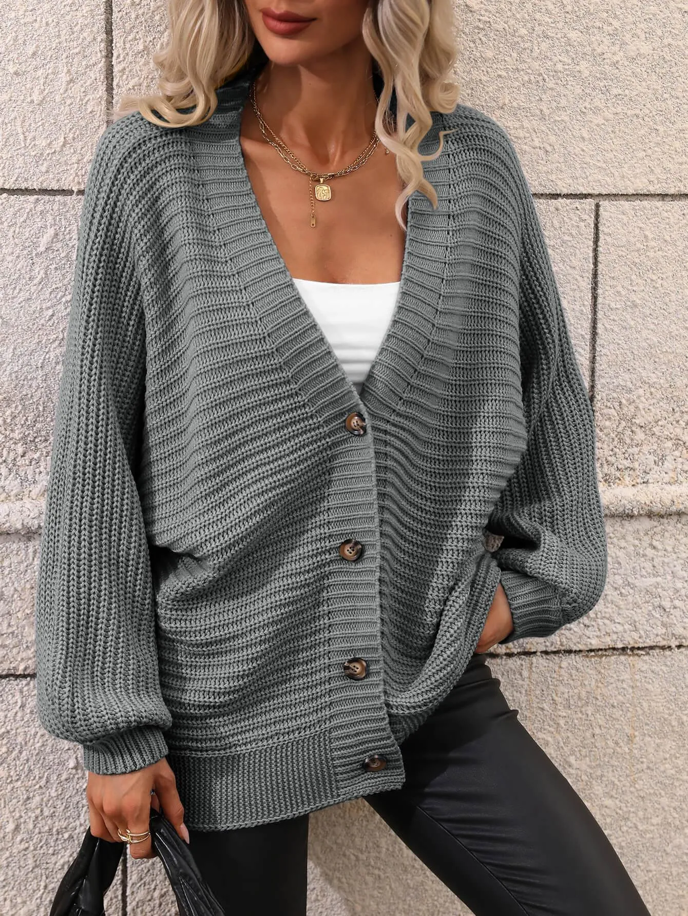 Fantastic Time Horizontal-Ribbing Longline Cardigan