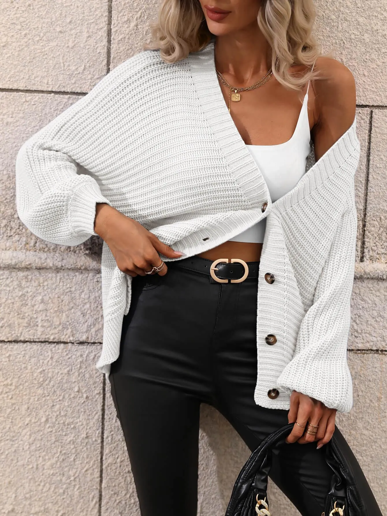 Fantastic Time Horizontal-Ribbing Longline Cardigan