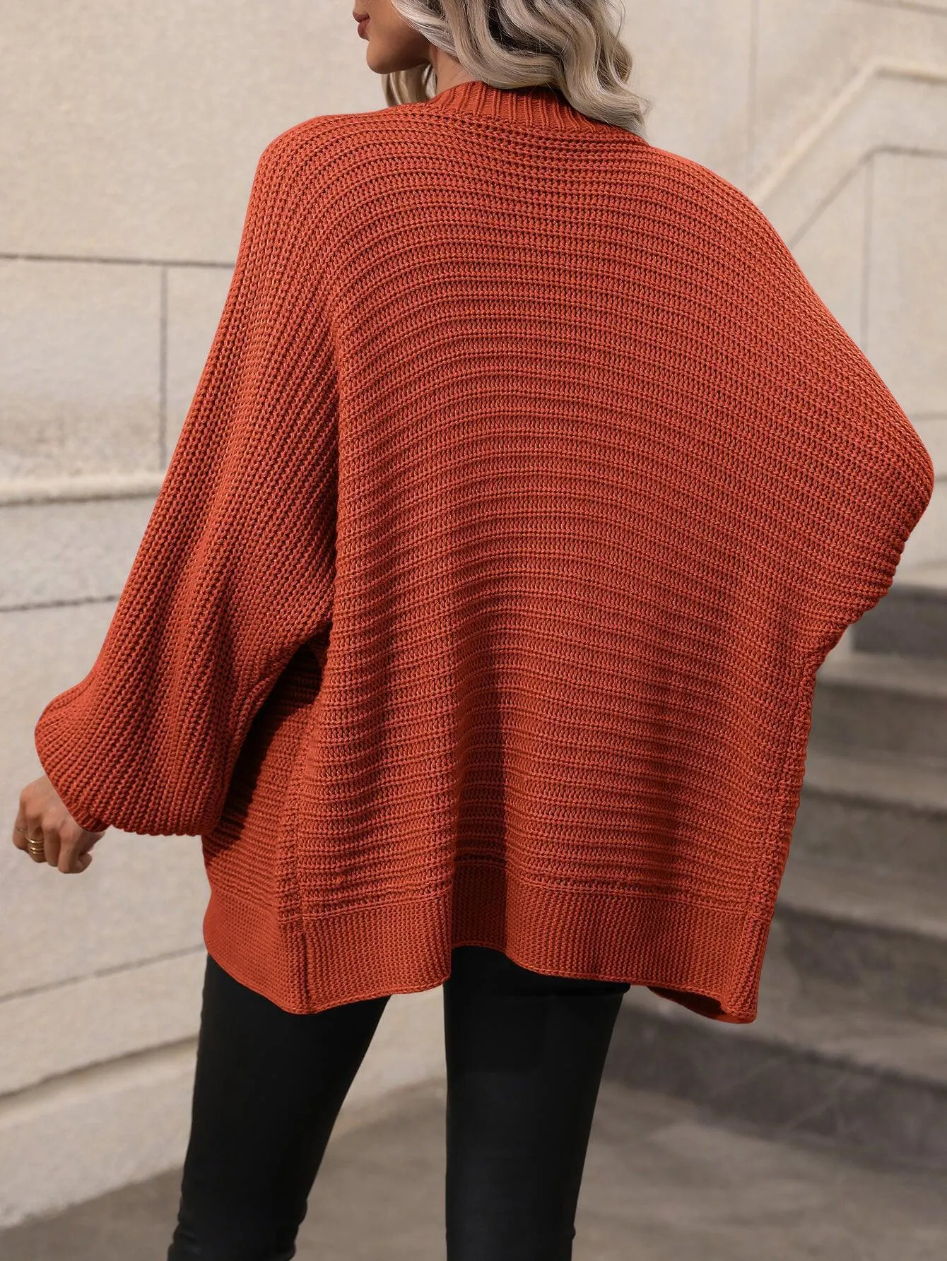 Fantastic Time Horizontal-Ribbing Longline Cardigan