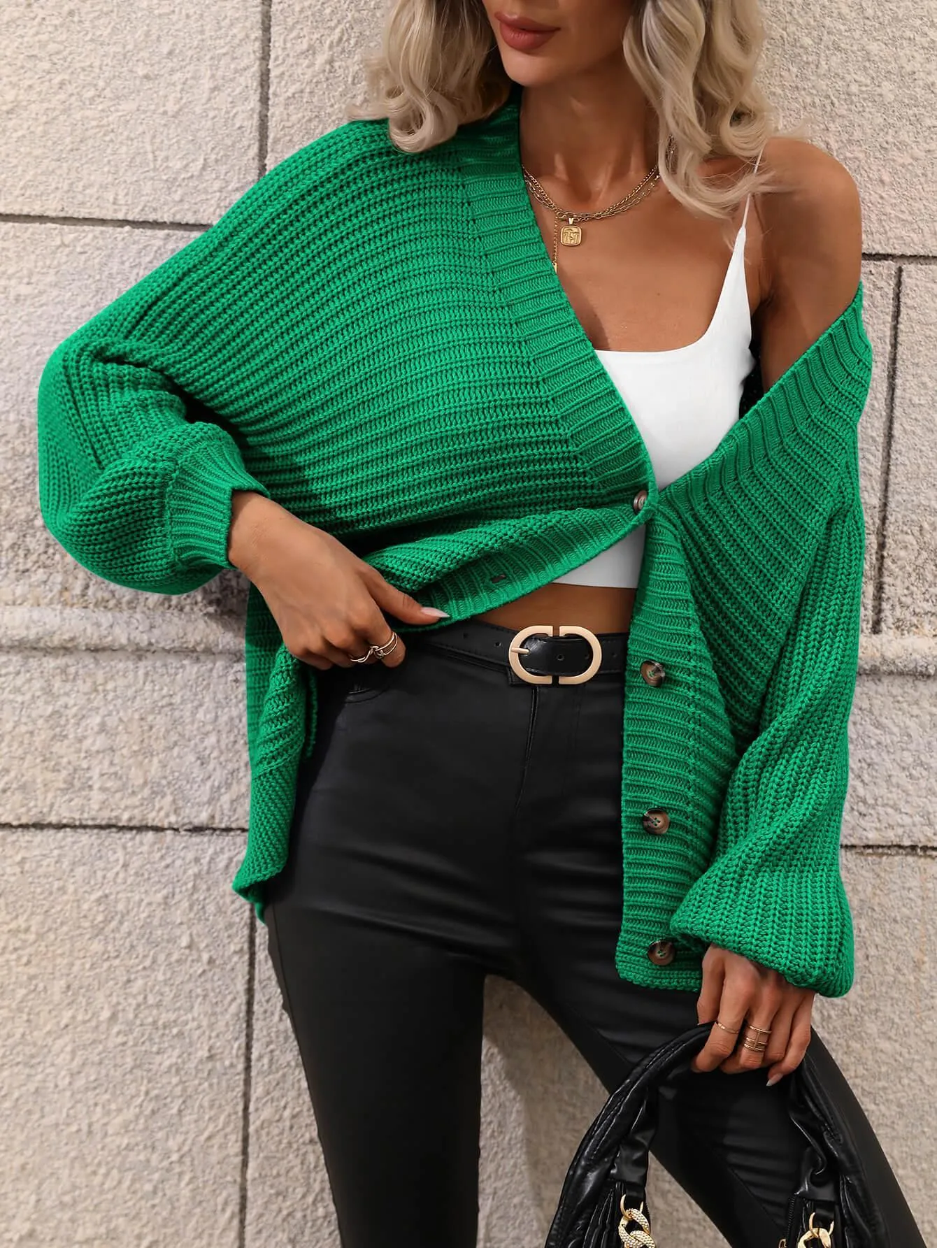 Fantastic Time Horizontal-Ribbing Longline Cardigan