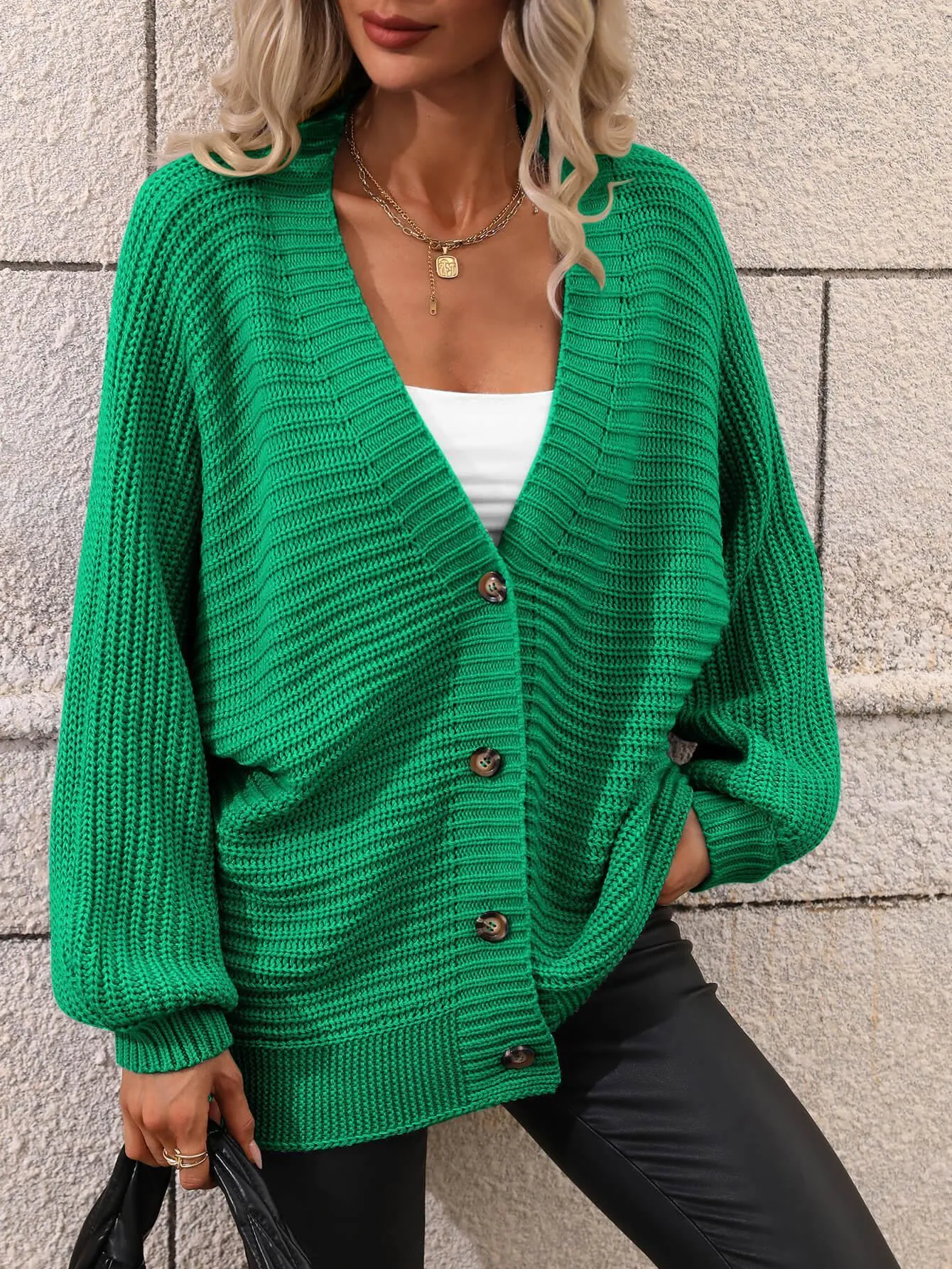 Fantastic Time Horizontal-Ribbing Longline Cardigan