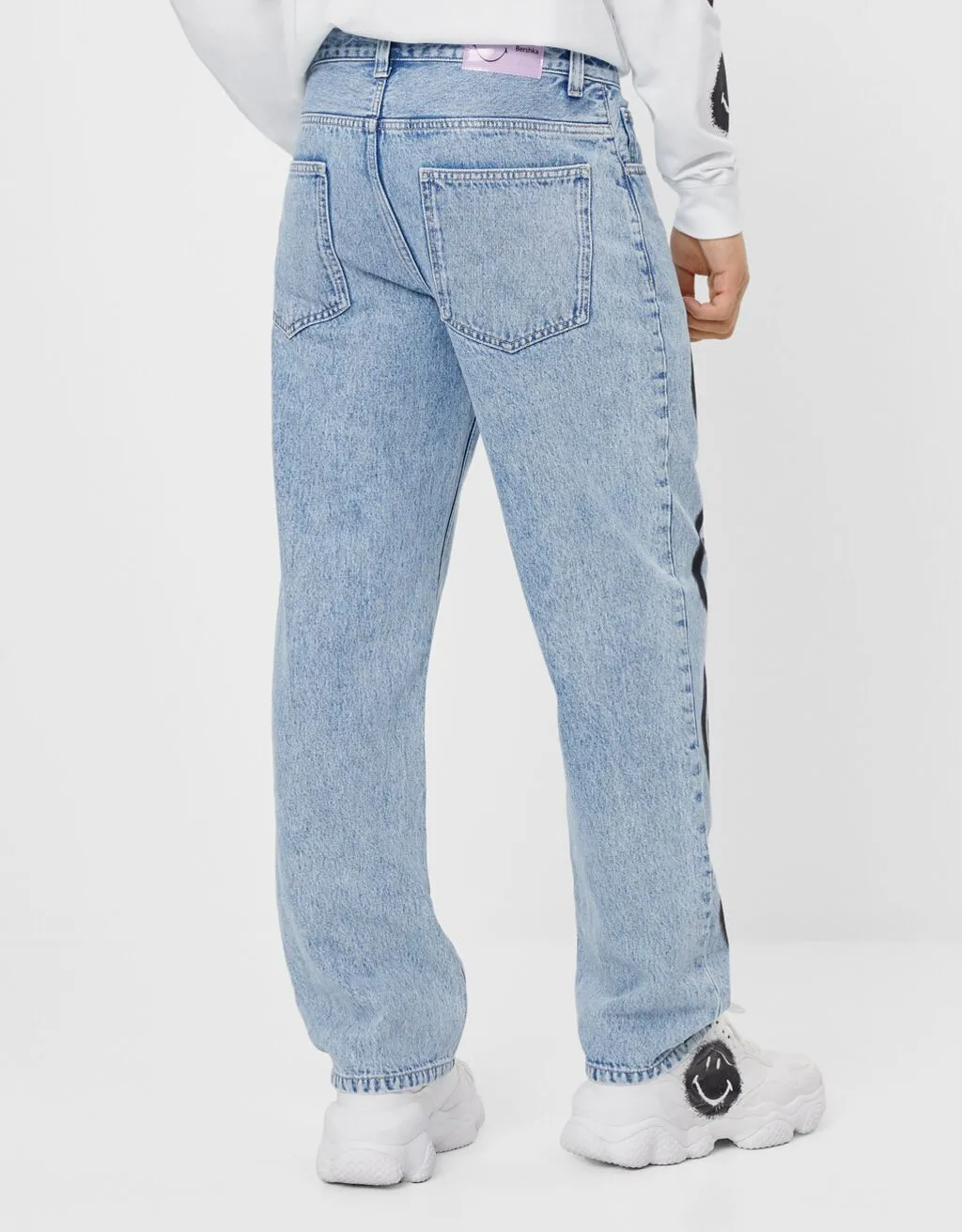 Fashion casual smiley inkjet print jeans