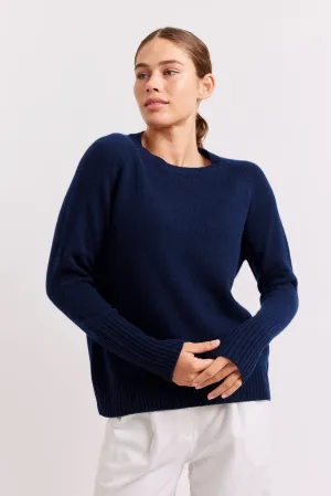 Fifi Crew Cashmere Sweater in Navy