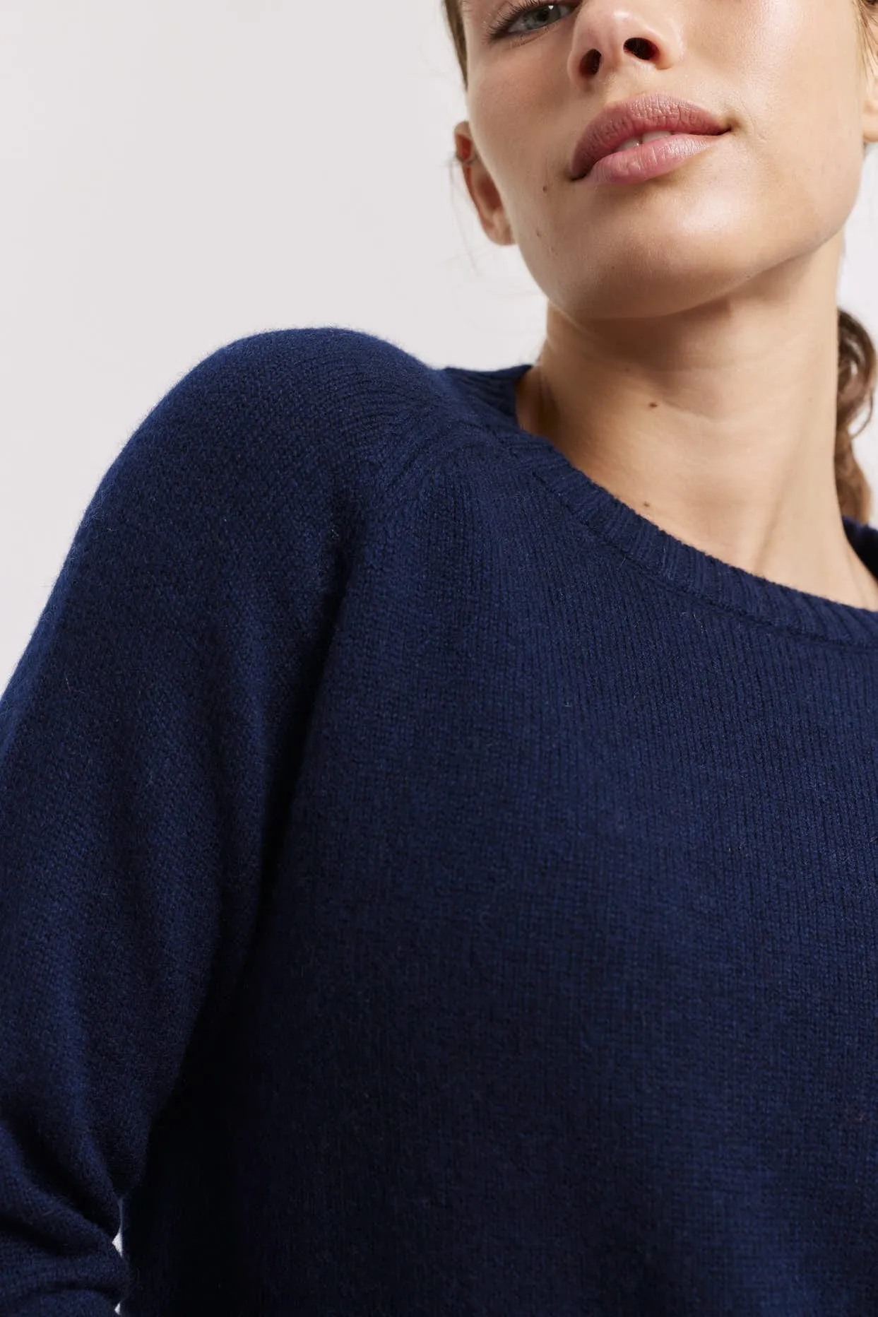 Fifi Crew Cashmere Sweater in Navy