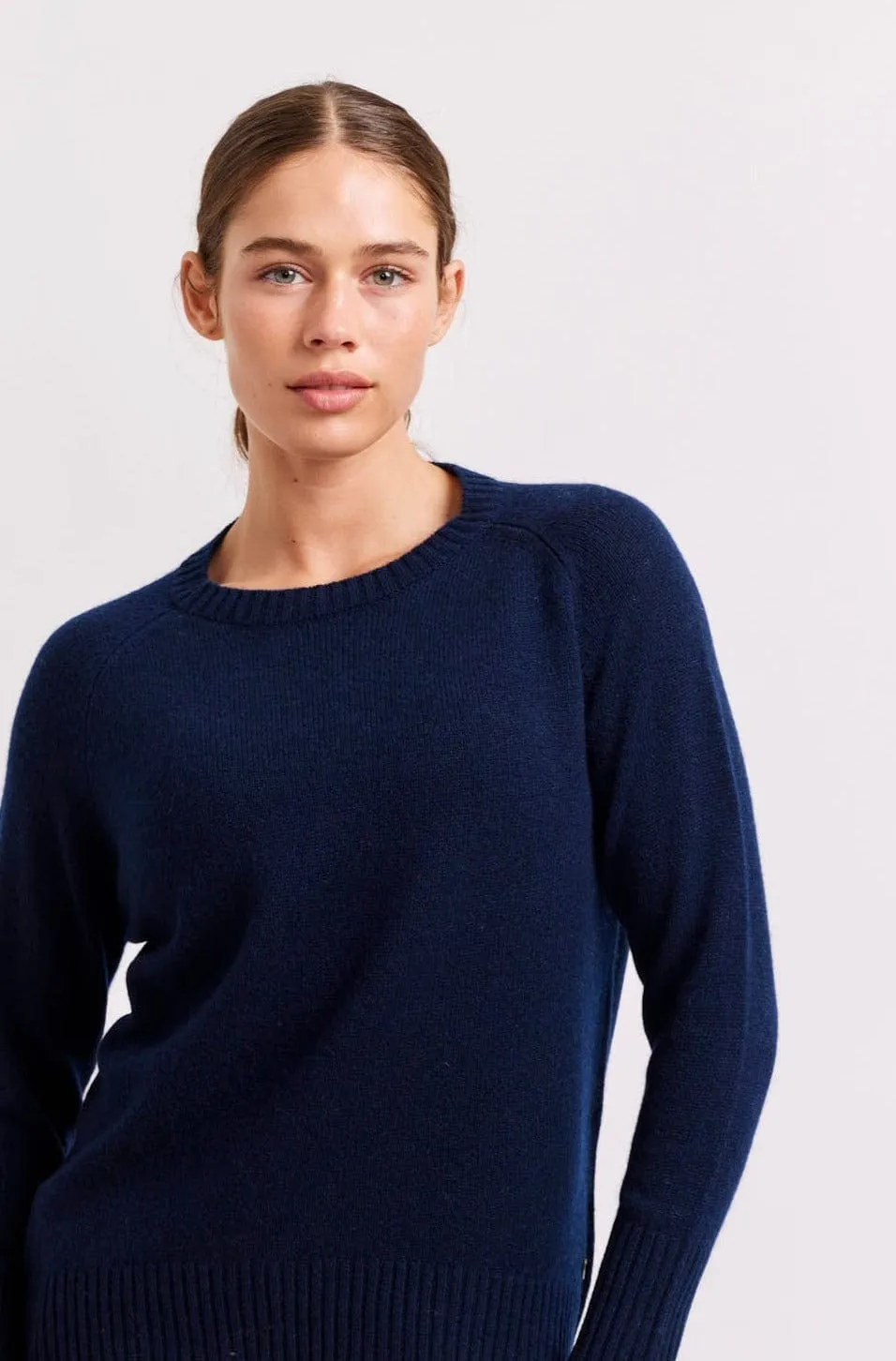 Fifi Crew Cashmere Sweater in Navy