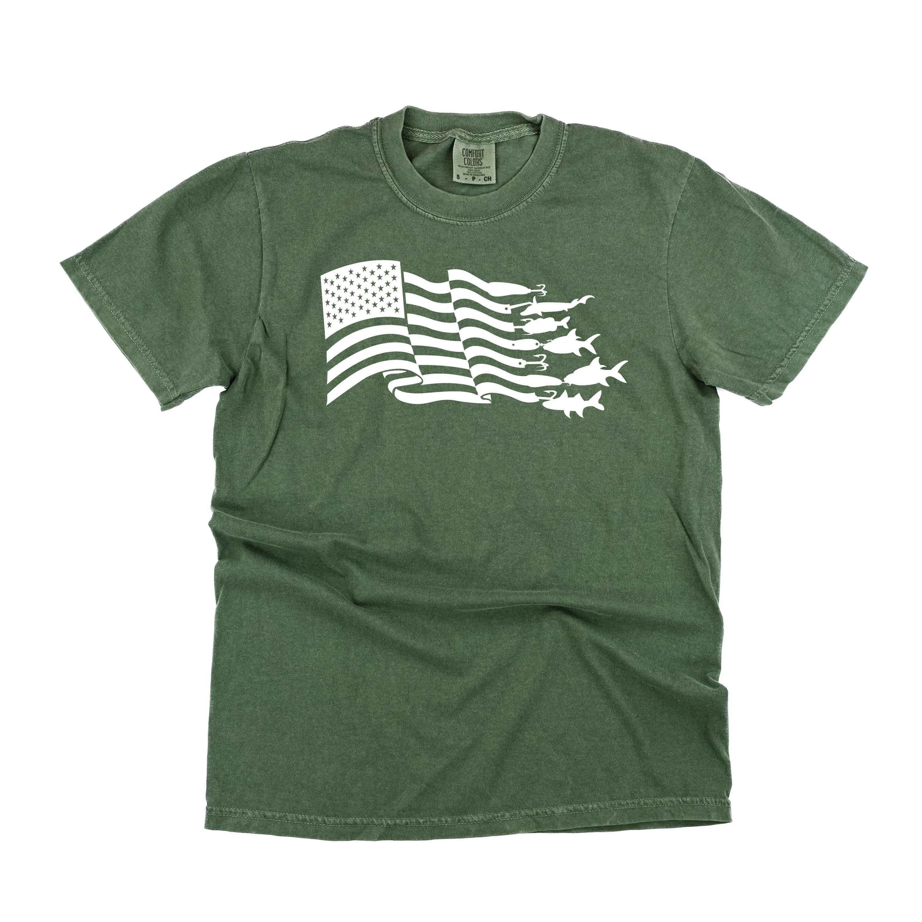 Fishing Flag - SHORT SLEEVE COMFORT COLORS TEE