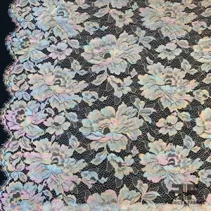 French Chantilly Lace  Metallic - Multicolor