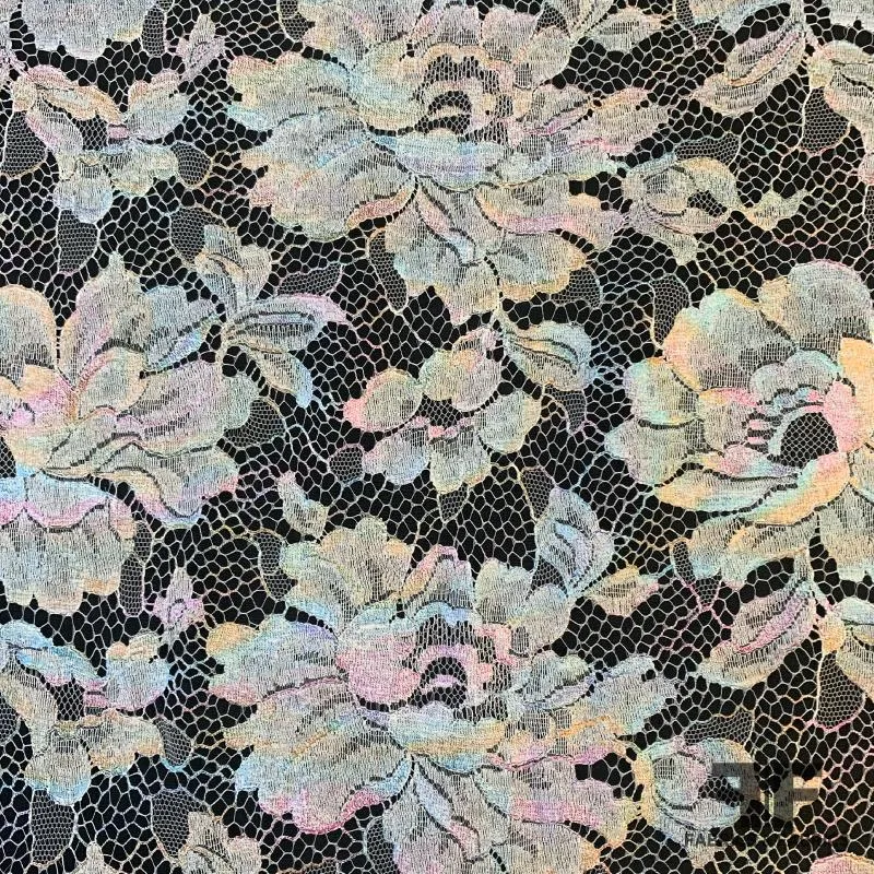 French Chantilly Lace  Metallic - Multicolor