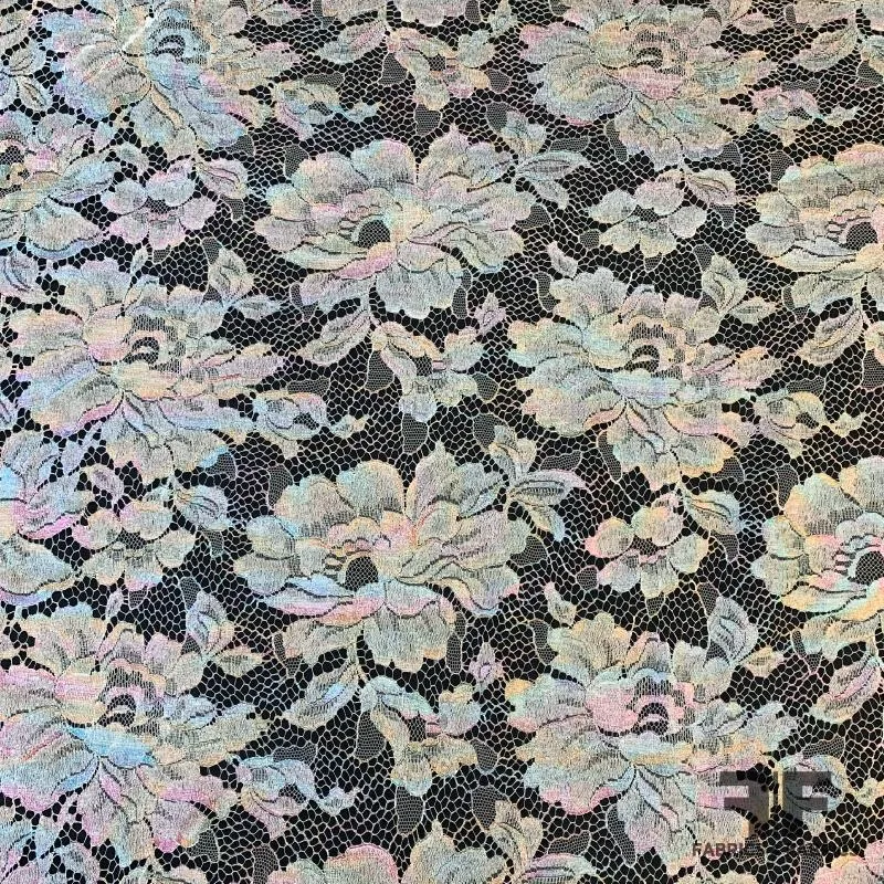 French Chantilly Lace  Metallic - Multicolor