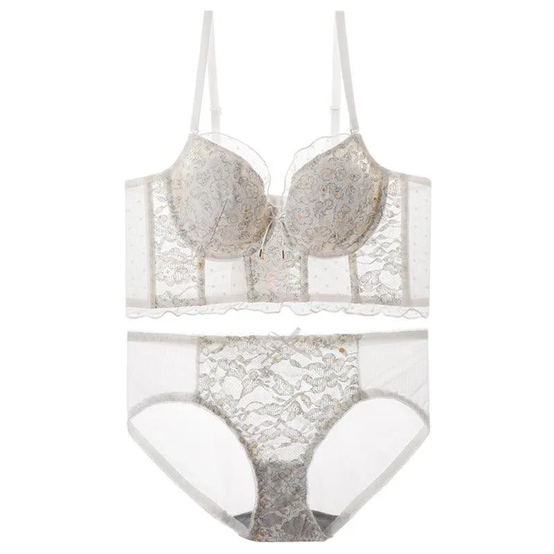 French Embroidery Lace Bra  Timeless Elegance and Ultimate Comfort
