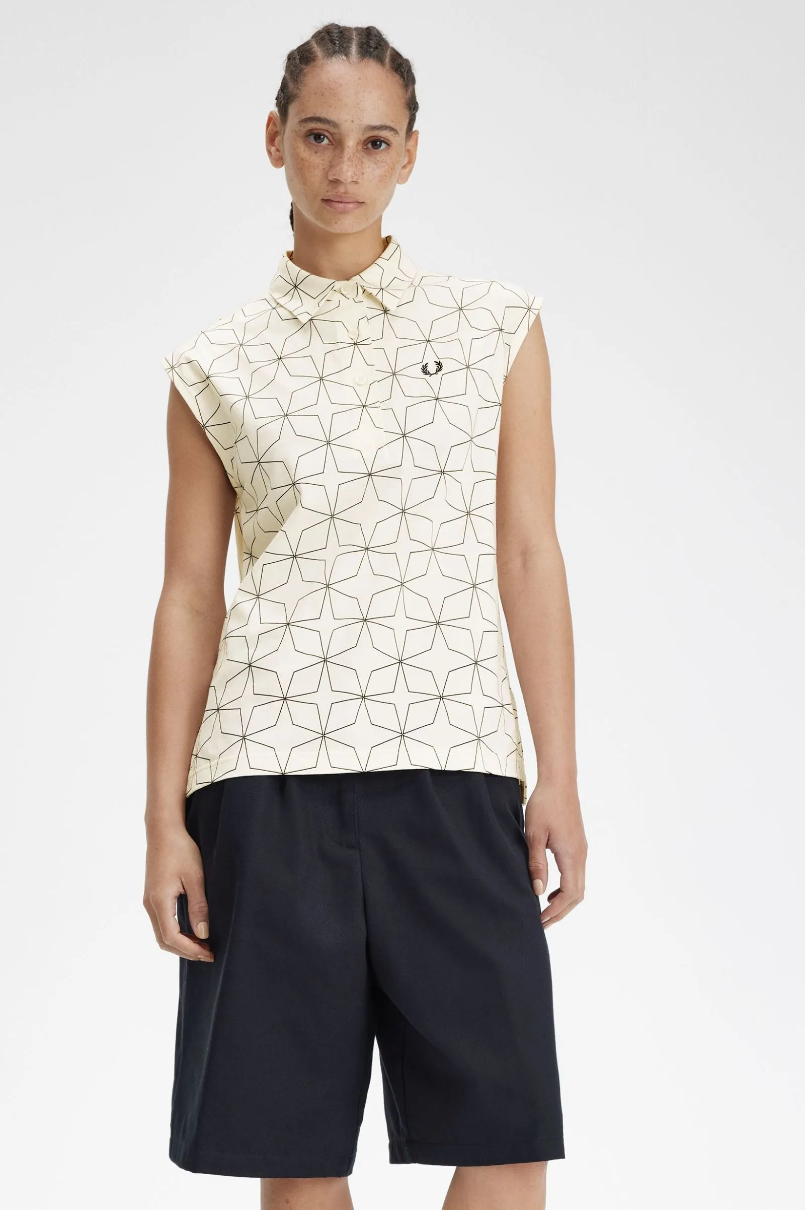 GEOMETRIC PRINT JSY POLO SHIRT