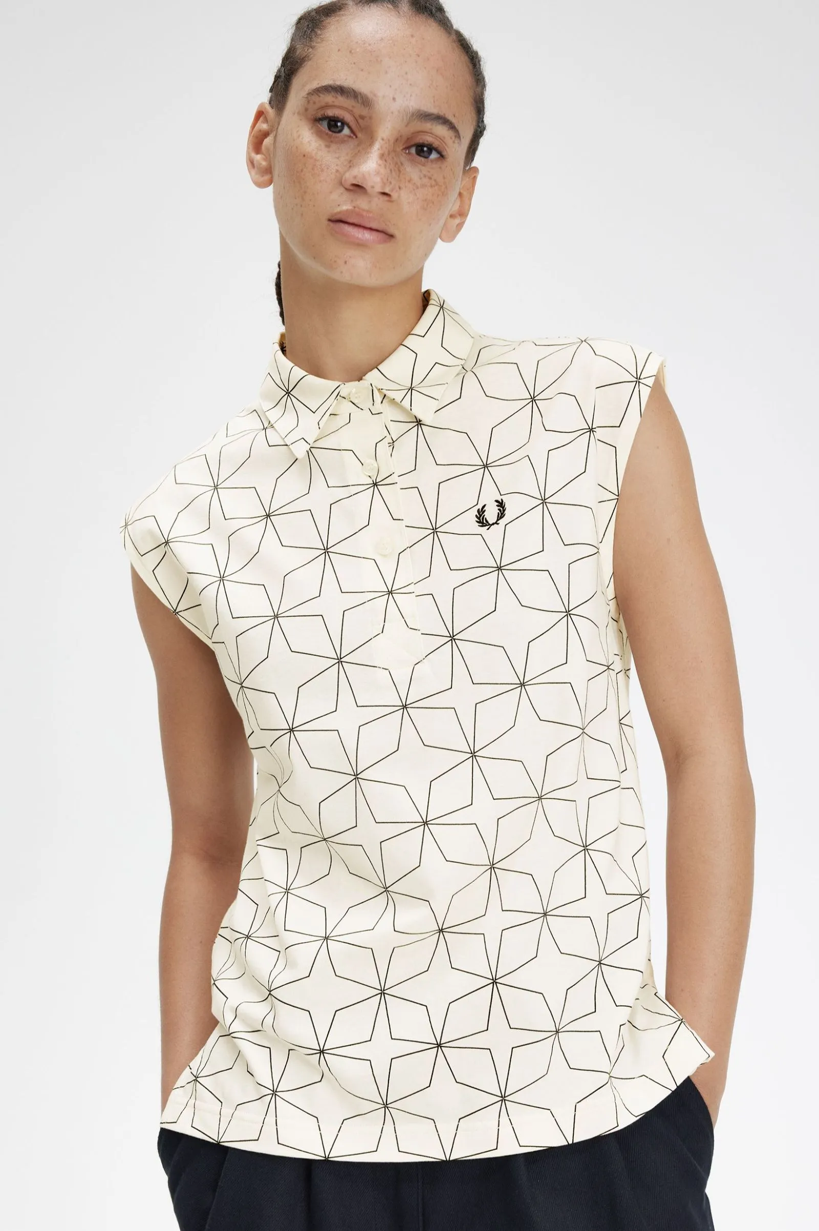 GEOMETRIC PRINT JSY POLO SHIRT