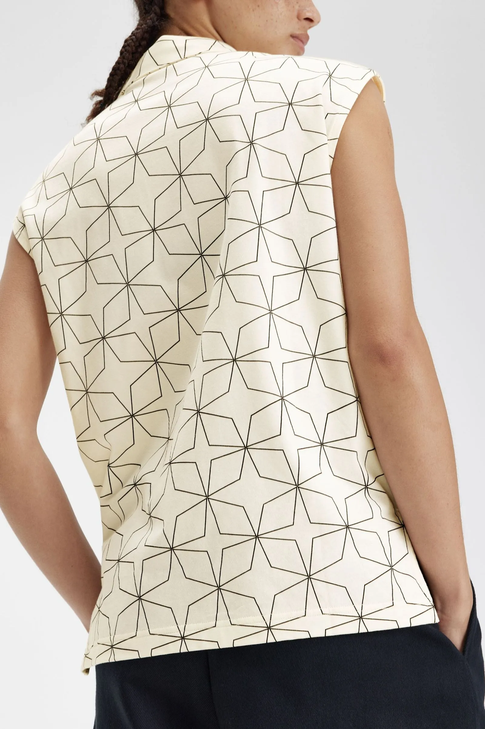 GEOMETRIC PRINT JSY POLO SHIRT