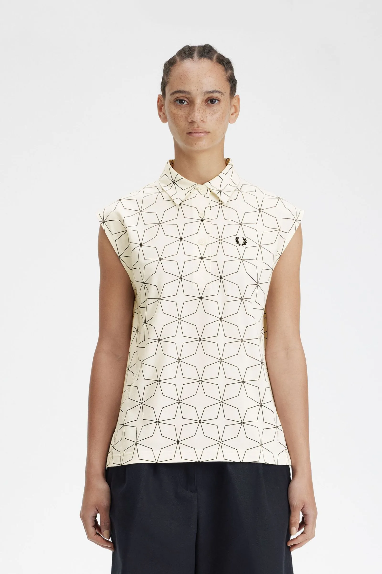 GEOMETRIC PRINT JSY POLO SHIRT