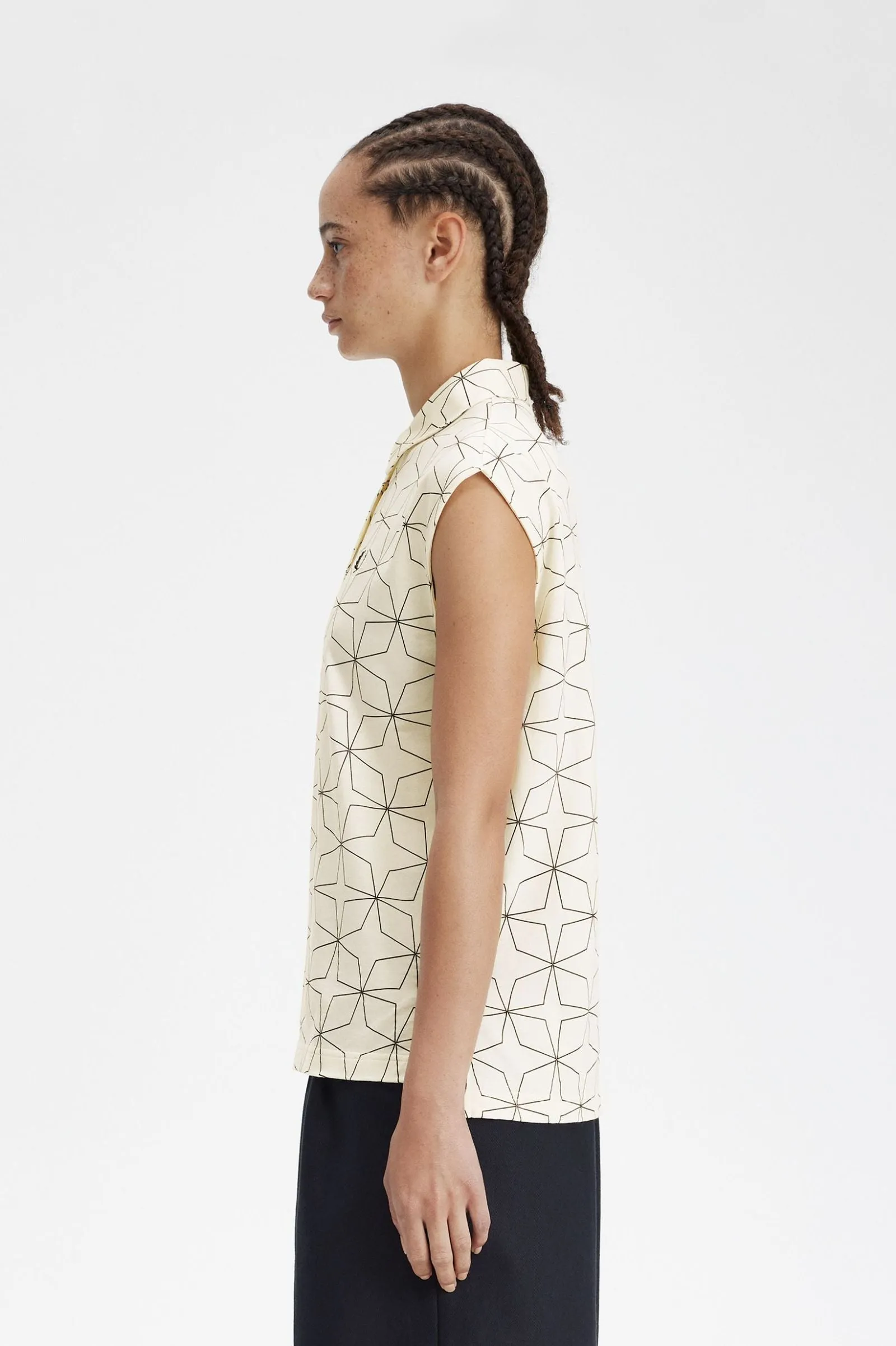 GEOMETRIC PRINT JSY POLO SHIRT