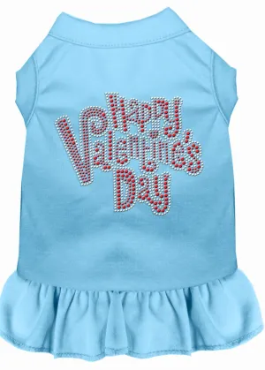 Happy Valentines Day Rhinestone Dress Baby Blue Med (12)
