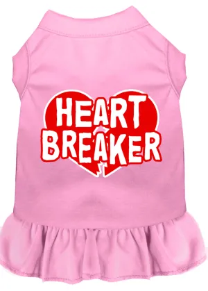 Heart Breaker Screen Print Dress Light Pink Xs