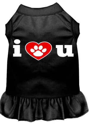 I Heart You Screen Print Dress Black Xxxl