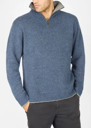 IrelandsEye Men's Zip Sweater | Blue Stone