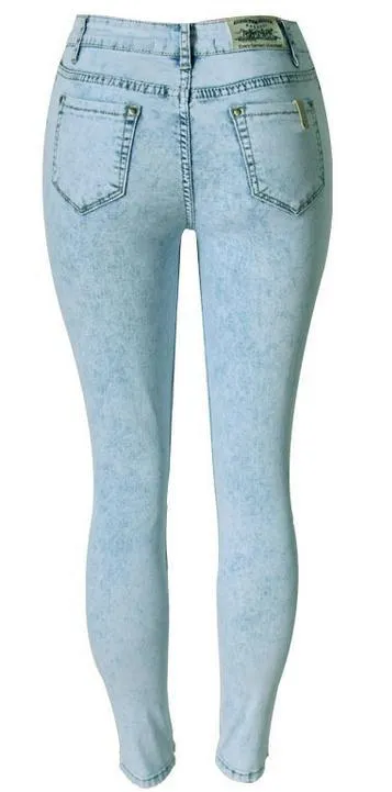 Irregular High Waist Big Holes Sexy Plus Size Jeans