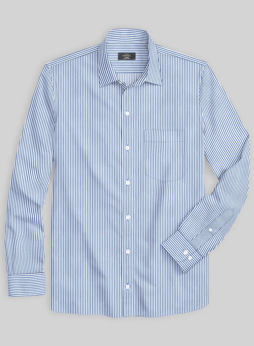 Italian Lombardo Celestial Blue Stripes Shirt