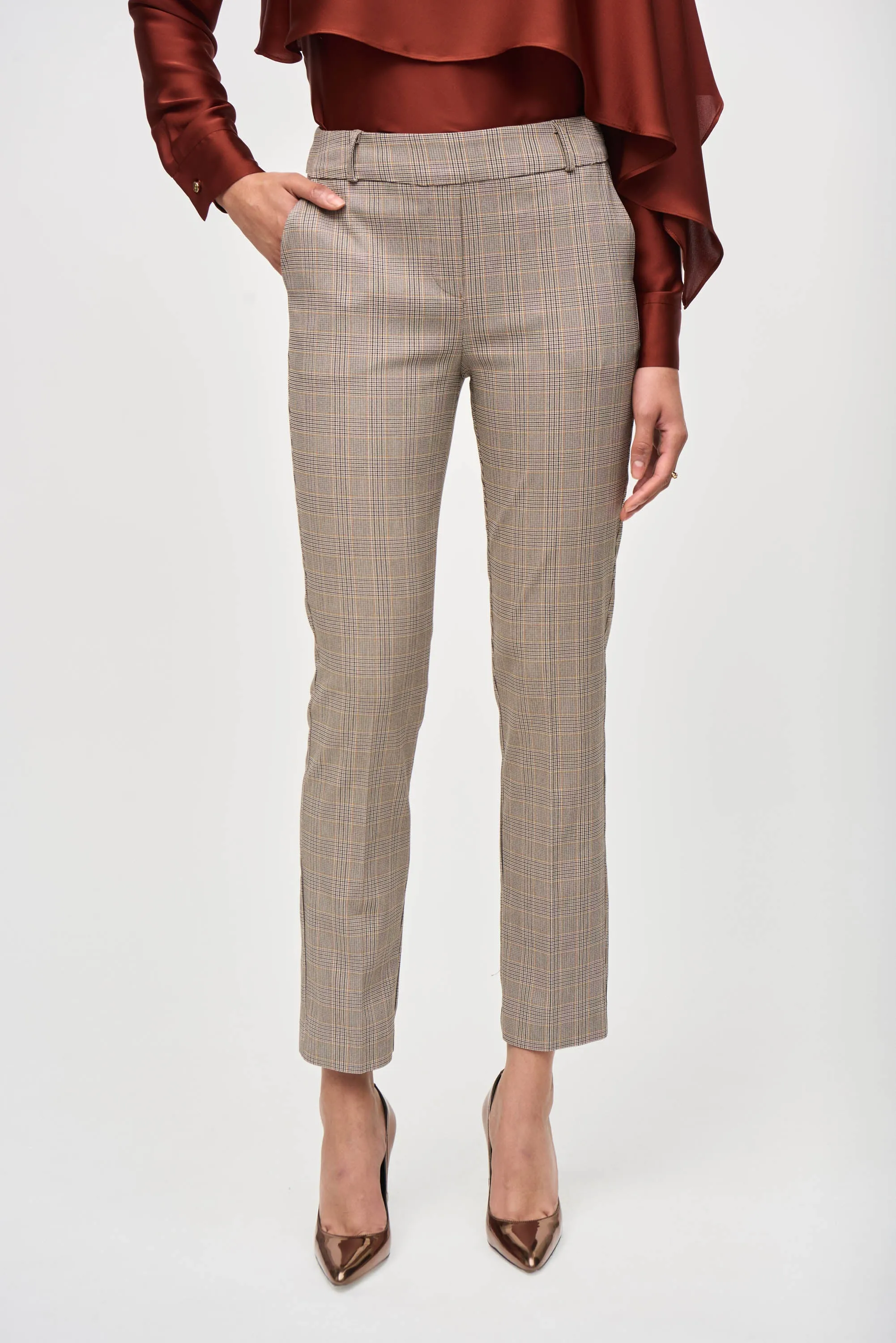Joseph Ribkoff Women's Millennium Plaid Slim Fit Pants