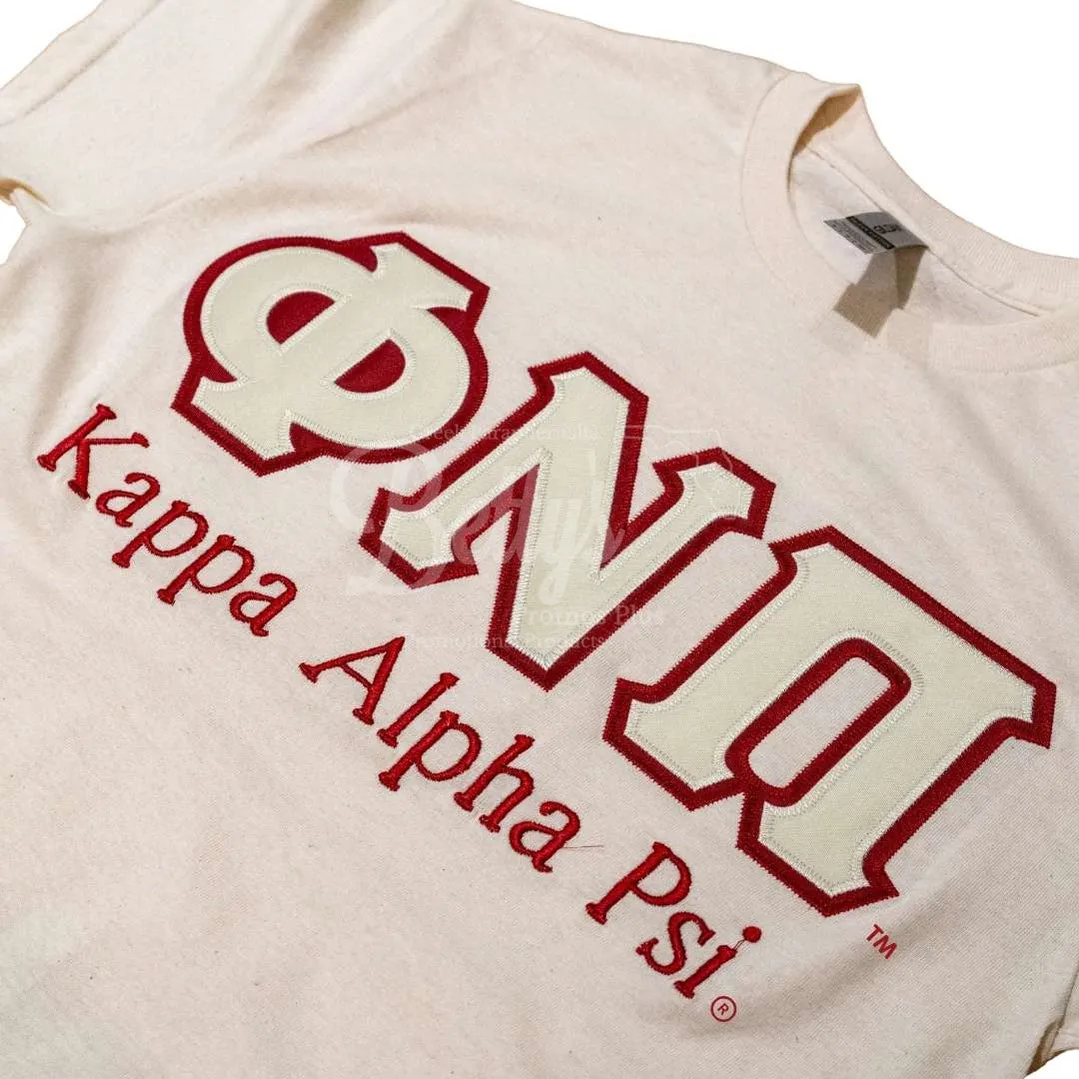 Kappa Alpha Psi ΚΑΨ ΦΝΠ Double Stitched Appliqué Embroidered Line T-Shirt