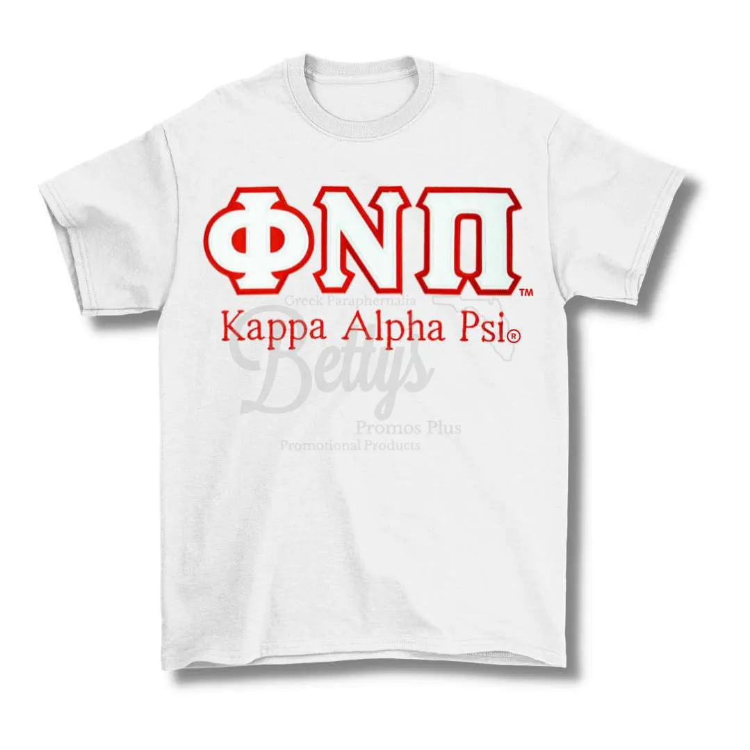 Kappa Alpha Psi ΚΑΨ ΦΝΠ Double Stitched Appliqué Embroidered Line T-Shirt