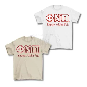 Kappa Alpha Psi ΚΑΨ ΦΝΠ Double Stitched Appliqué Embroidered Line T-Shirt