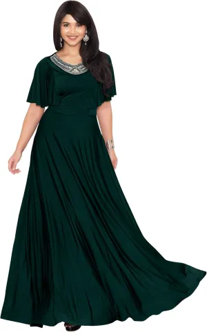 KOH KOH Womens Long Bridesmaid Wedding Guest Evening Cocktail Maxi Dress Gown