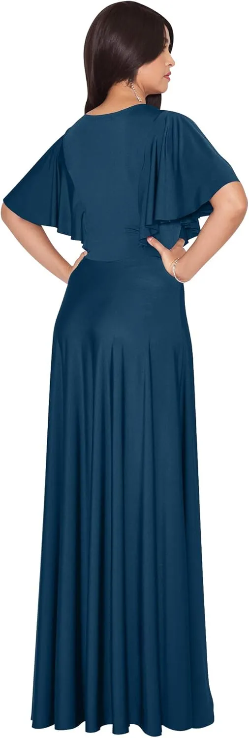 KOH KOH Womens Long Bridesmaid Wedding Guest Evening Cocktail Maxi Dress Gown