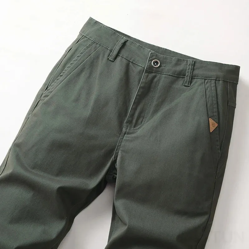KSTUN Green Men's Pants Stretch Casual Full Length Trousers For Men Straight Cut Mens Clothes 2025 Spring New High Quality Pants