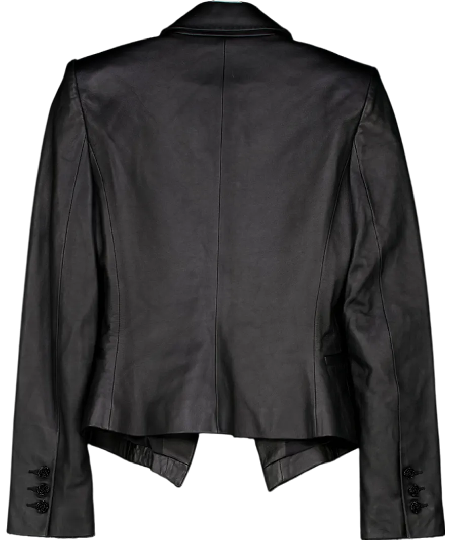 L'agence Black Andalusia Leather Blazer UK XS