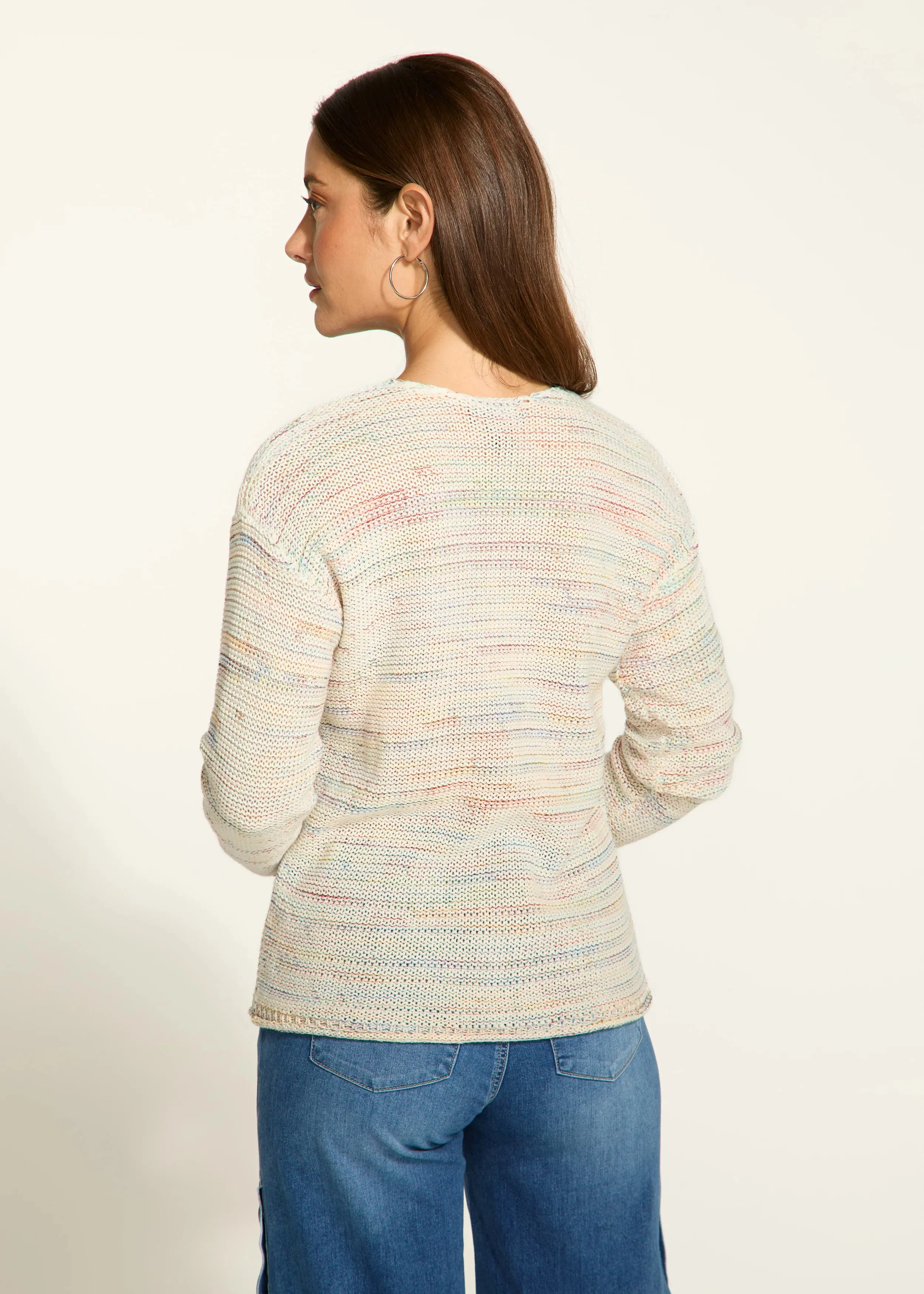 Leeza Long Sleeve V-Neck Sweater in Confetti - FDJ French Dressing 1774755