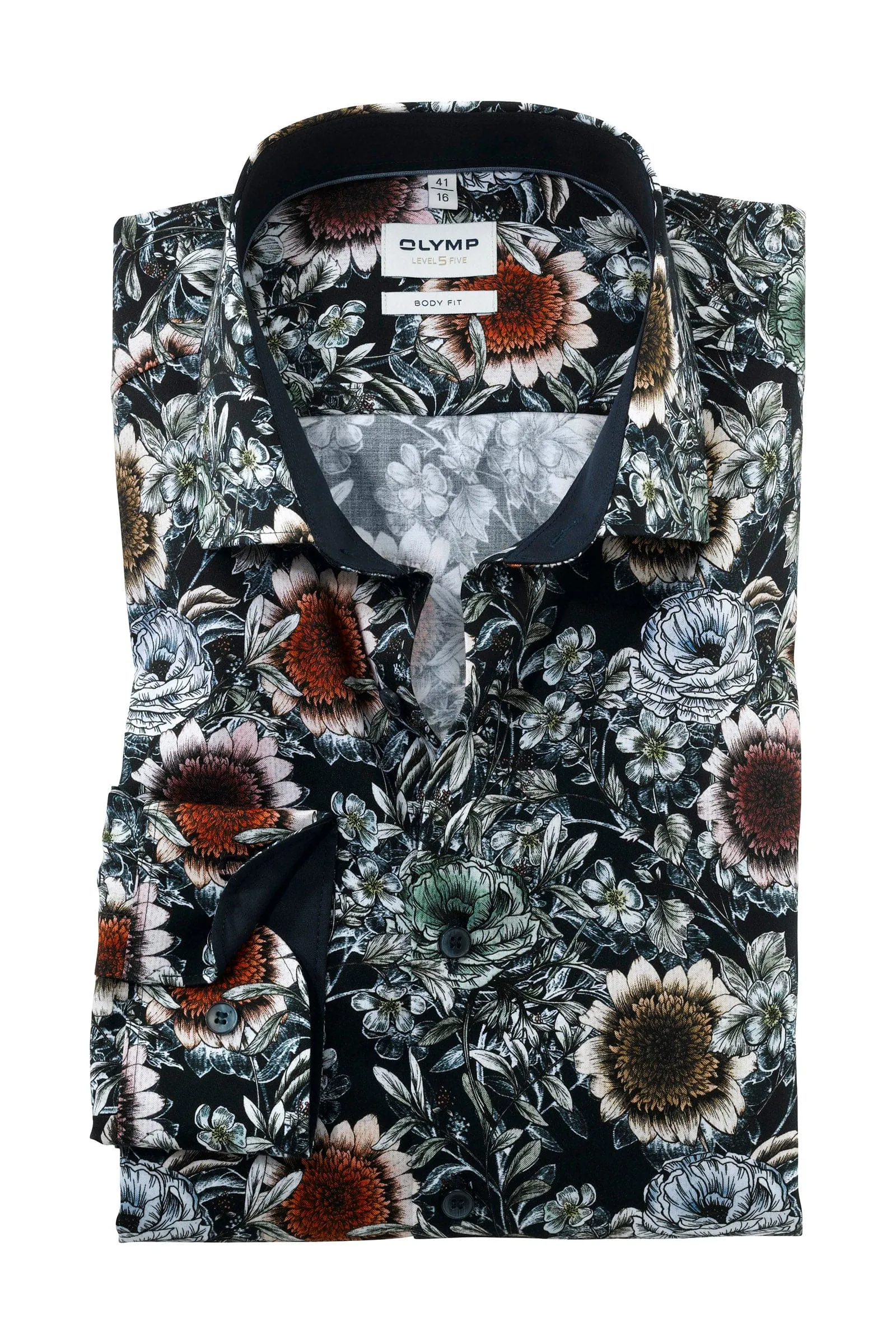 Level 5 Body Fit Sunflower Print Shirt - Marine