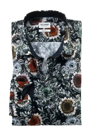 Level 5 Body Fit Sunflower Print Shirt - Marine