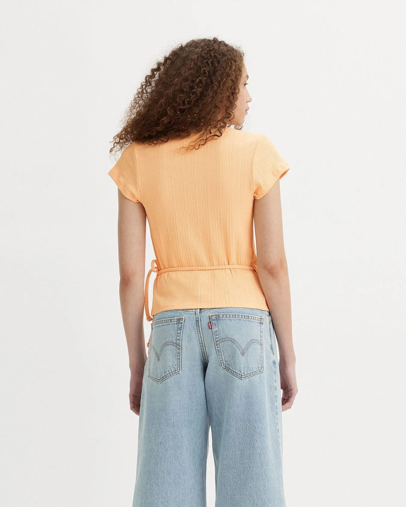 Levi's® Womens Dry Goods Pointelle Wrap Tee - Almond Cream