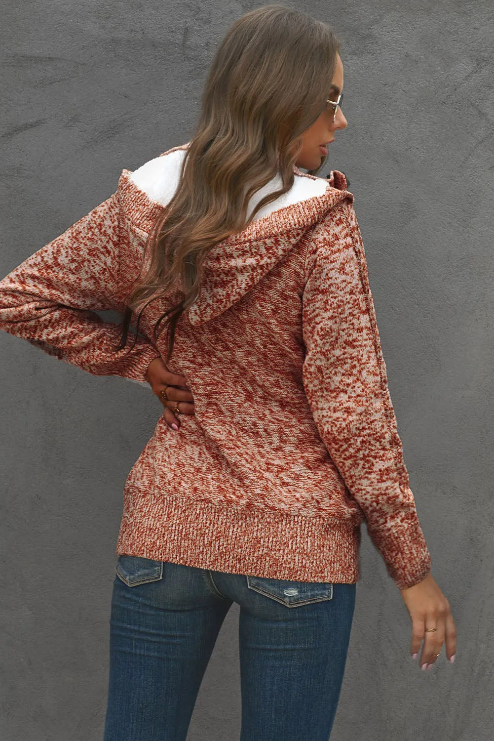 Long Sleeve Button-up Hooded Cardigans