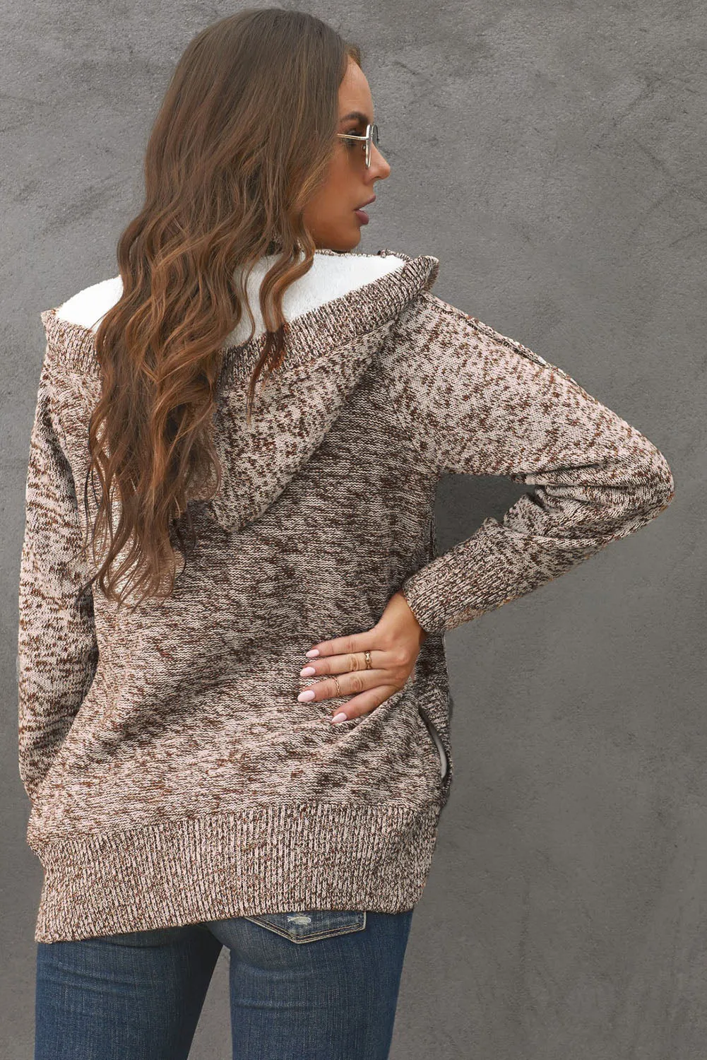 Long Sleeve Button-up Hooded Cardigans