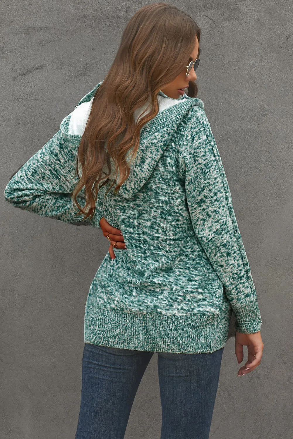 Long Sleeve Button-up Hooded Cardigans