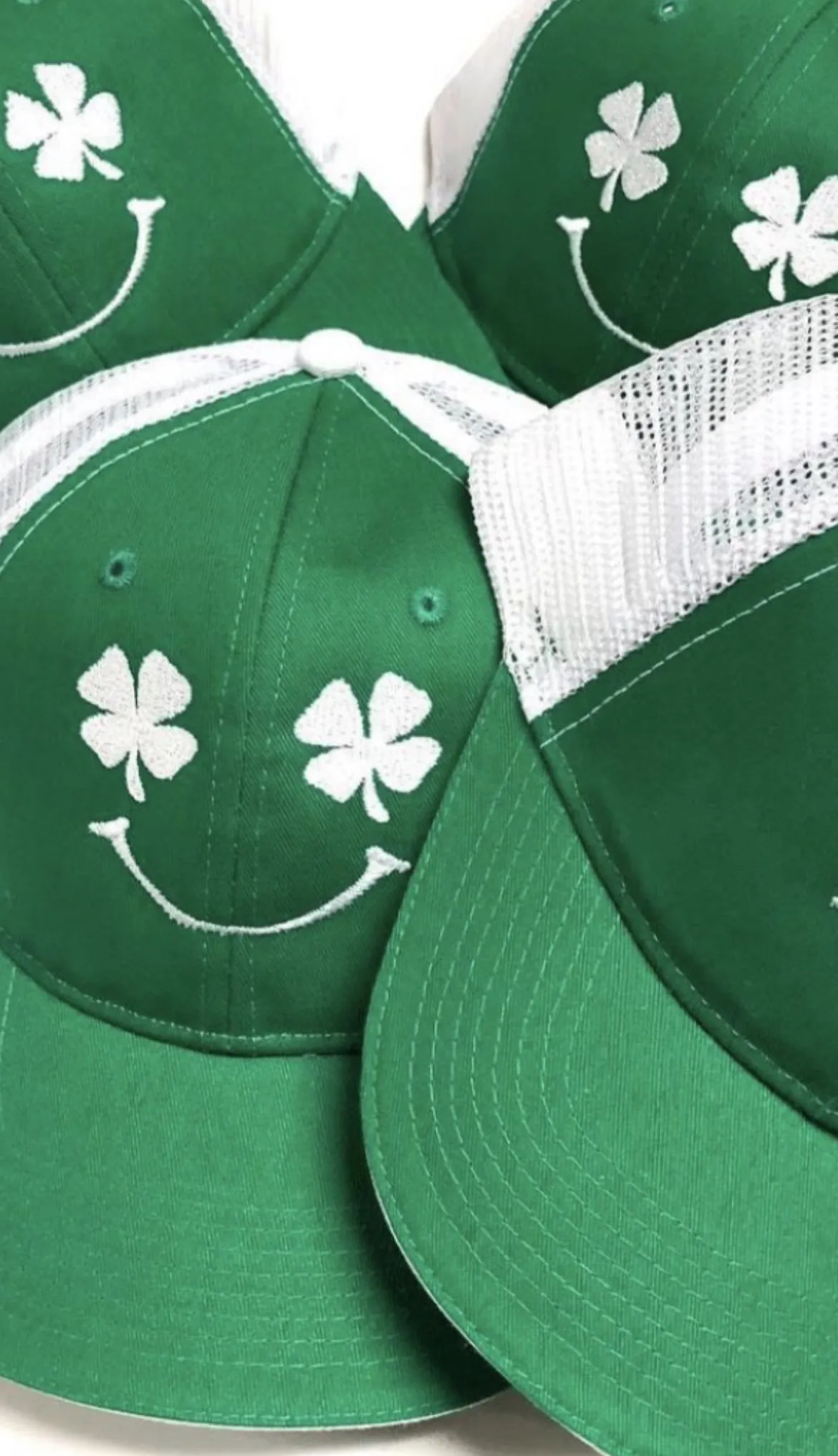 Lucky Trucker St Patricks Day Embroidered Trucker Hat