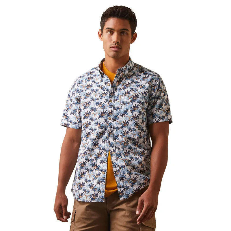 Men's Ariat Palm Waves Stretch Modern Fit Shirt - 10043706 - FINAL SALE