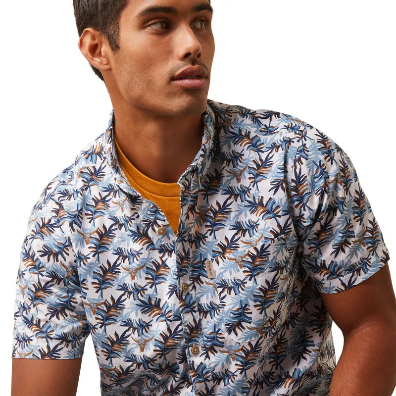 Men's Ariat Palm Waves Stretch Modern Fit Shirt - 10043706 - FINAL SALE