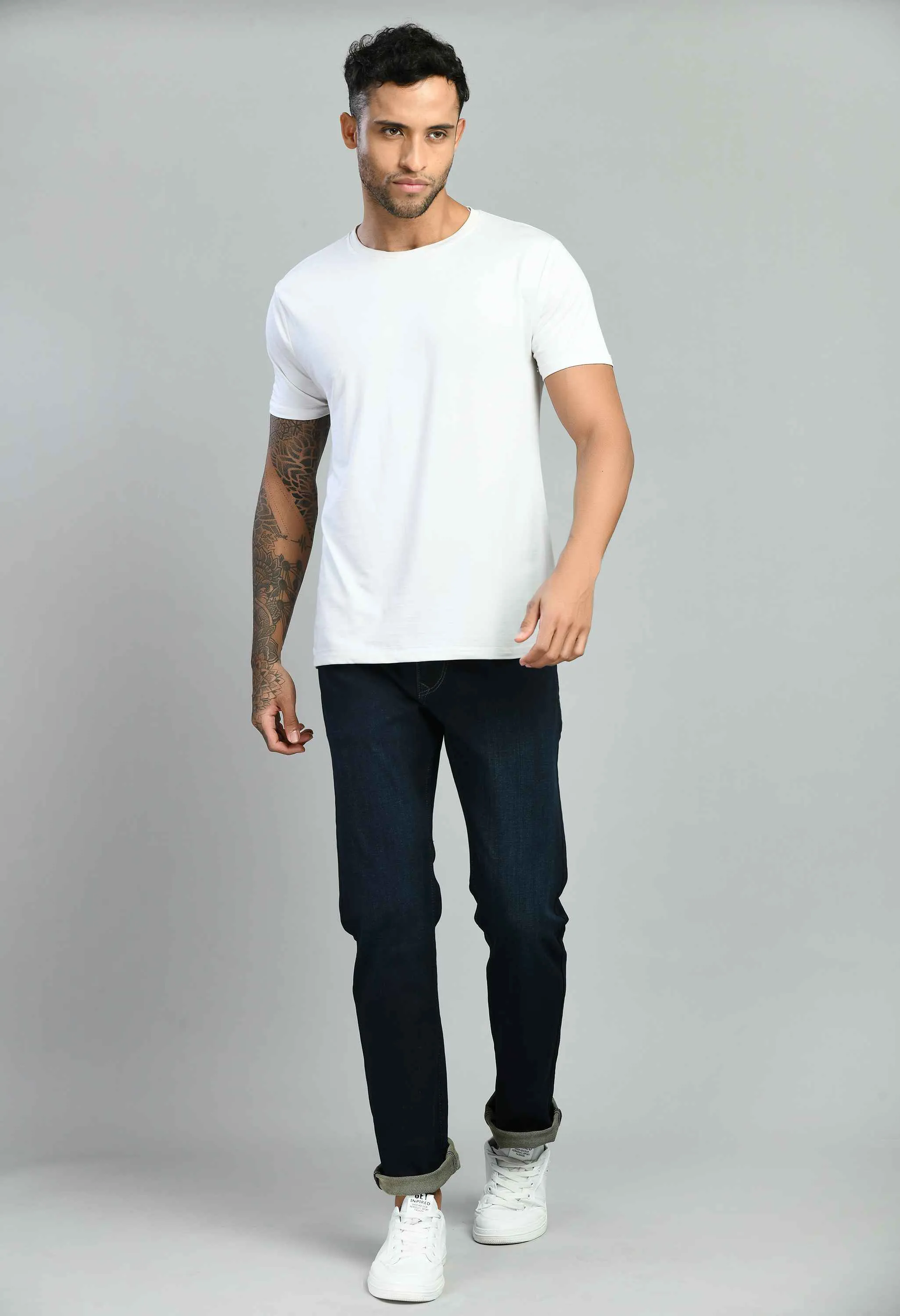 Men's Blue Flat Finish Slim Fit Jenas