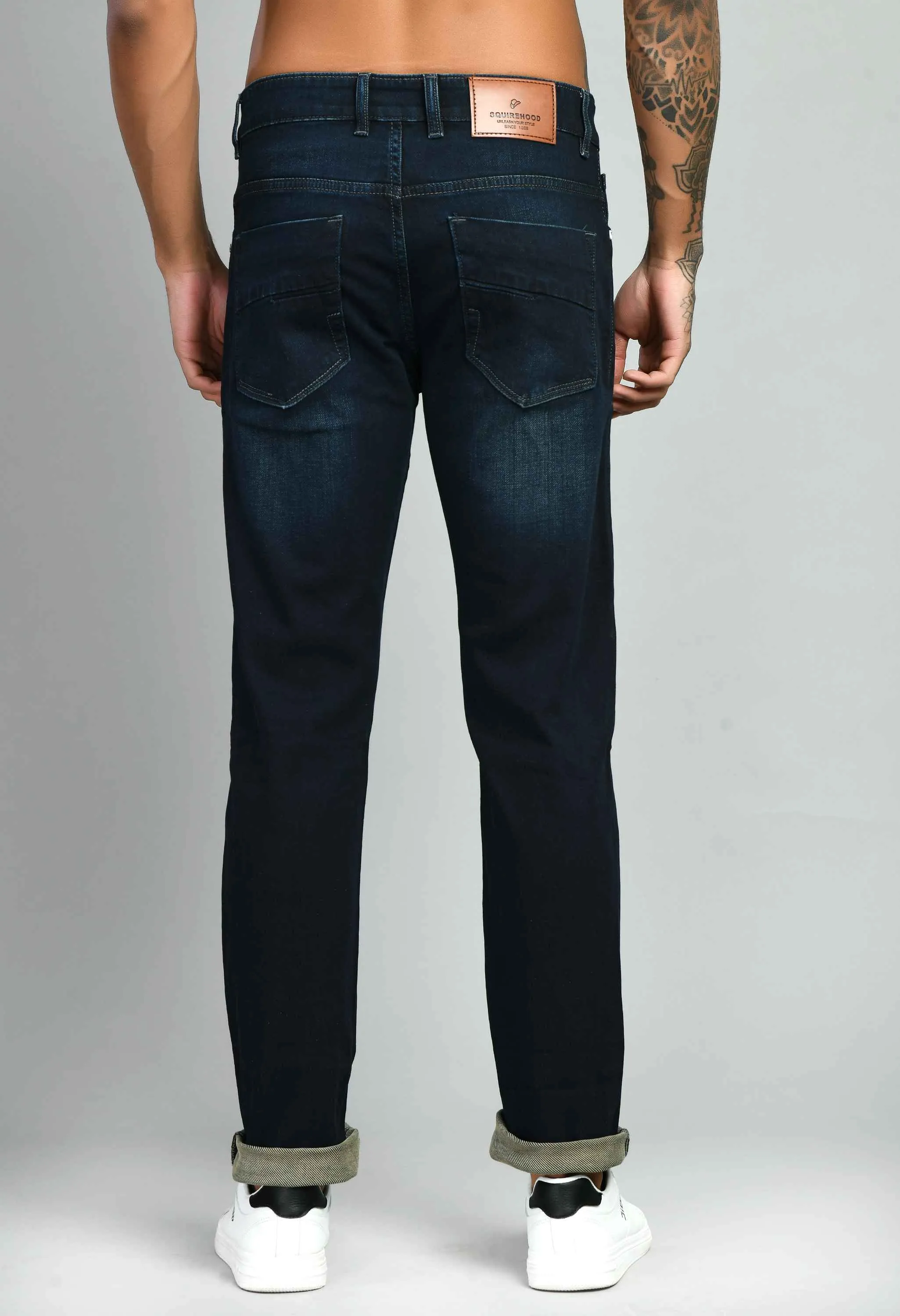 Men's Blue Flat Finish Slim Fit Jenas