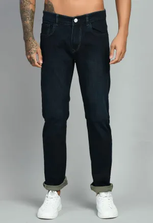 Men's Blue Flat Finish Slim Fit Jenas
