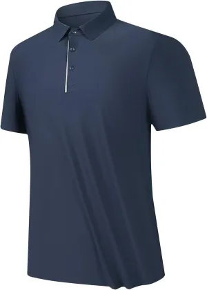 Mens Golf Shirts Short Sleeve Moisture Wicking Collared Shirt Business Casual,Plain Tee Shirt Lightweight,Big and Tall